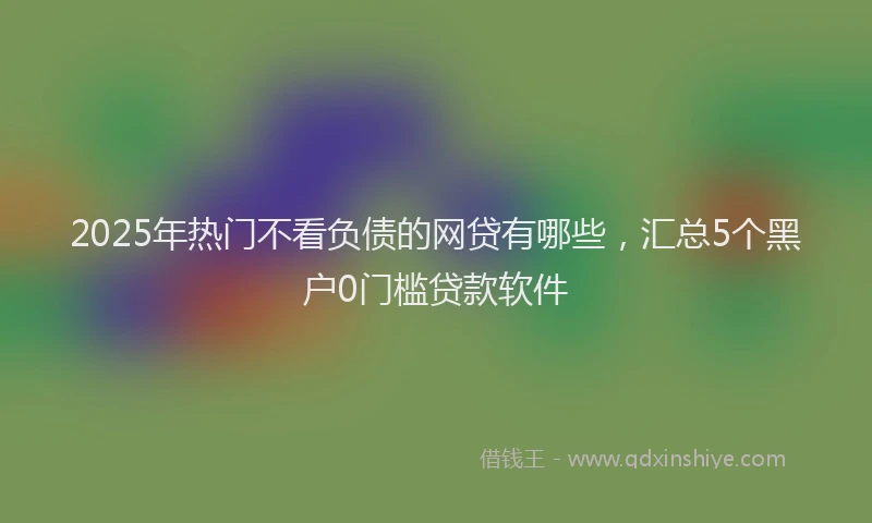 2025年热门不看负债的网贷有哪些，汇总5个黑户0门槛贷款软件