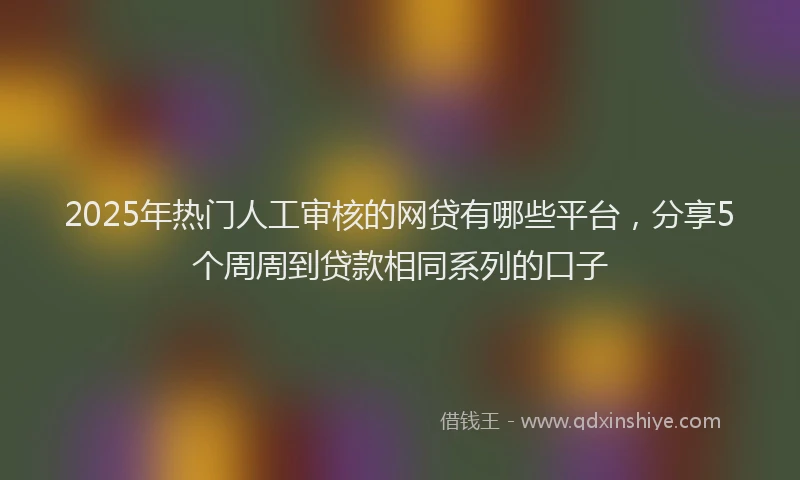 2025年热门人工审核的网贷有哪些平台，分享5个周周到贷款相同系列的口子