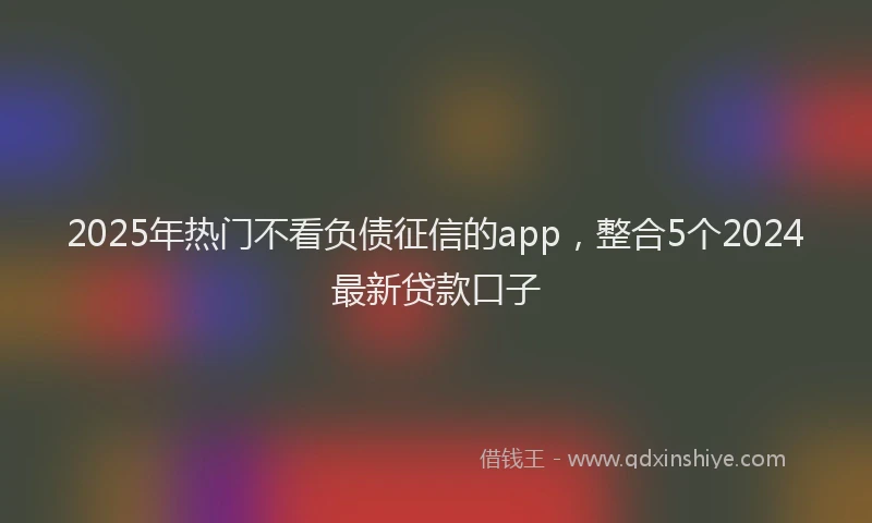 2025年热门不看负债征信的app，整合5个2024最新贷款口子