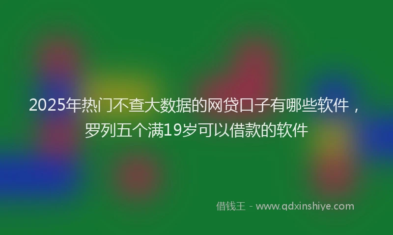 2025年热门不查大数据的网贷口子有哪些软件，罗列五个满19岁可以借款的软件