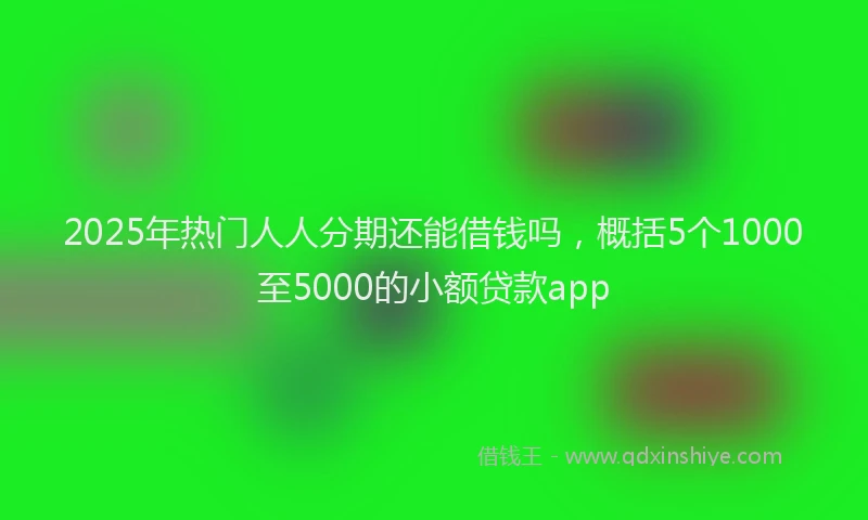 2025年热门人人分期还能借钱吗，概括5个1000至5000的小额贷款app