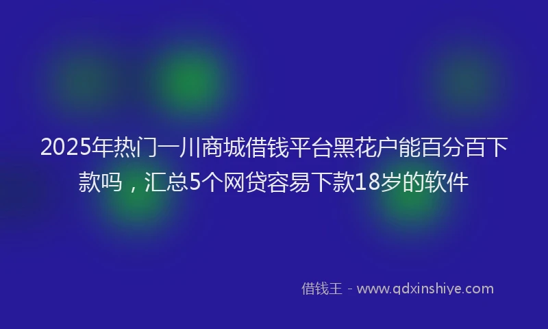 2025年热门一川商城借钱平台黑花户能百分百下款吗，汇总5个网贷容易下款18岁的软件