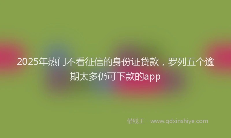 2025年热门不看征信的身份证贷款，罗列五个逾期太多仍可下款的app