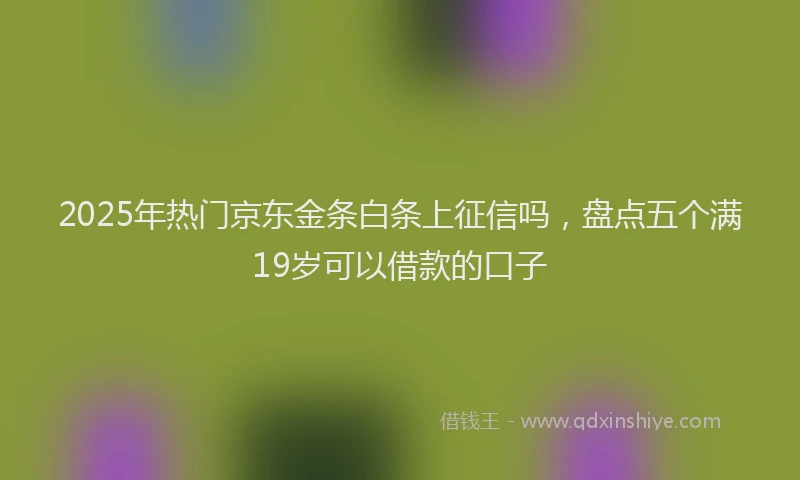 2025年热门京东金条白条上征信吗，盘点五个满19岁可以借款的口子