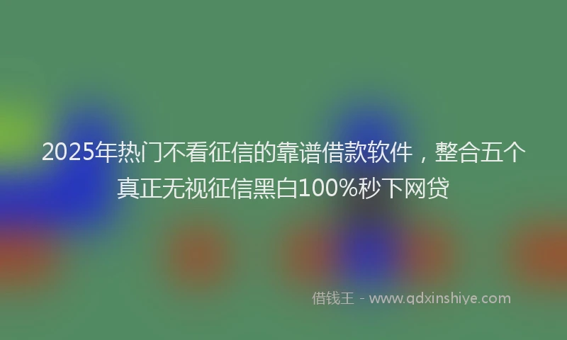 2025年热门不看征信的靠谱借款软件，整合五个真正无视征信黑白100%秒下网贷