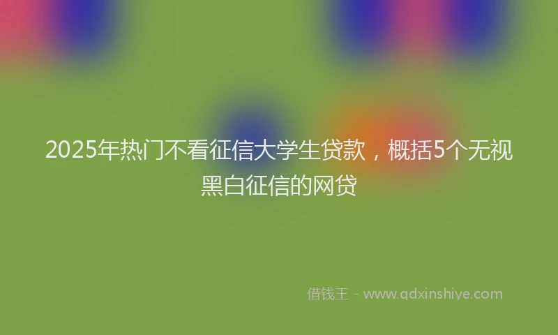 2025年热门不看征信大学生贷款，概括5个无视黑白征信的网贷