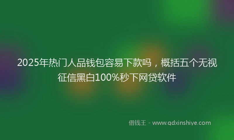 2025年热门人品钱包容易下款吗，概括五个无视征信黑白100%秒下网贷软件