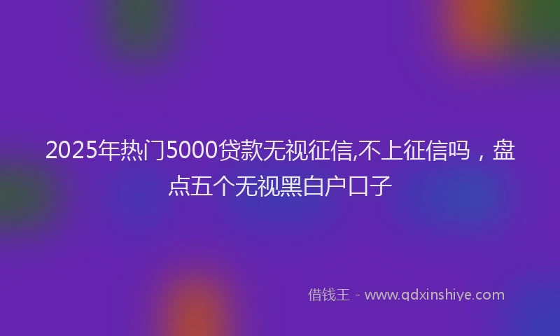 2025年热门5000贷款无视征信,不上征信吗，盘点五个无视黑白户口子