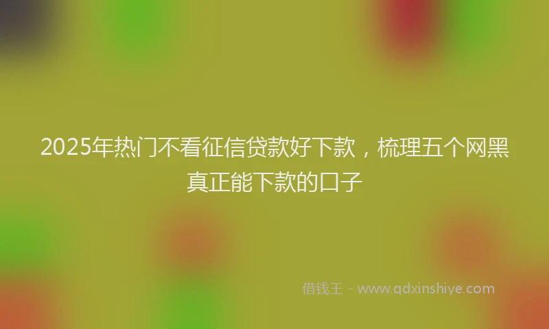 2025年热门不看征信贷款好下款，梳理五个网黑真正能下款的口子