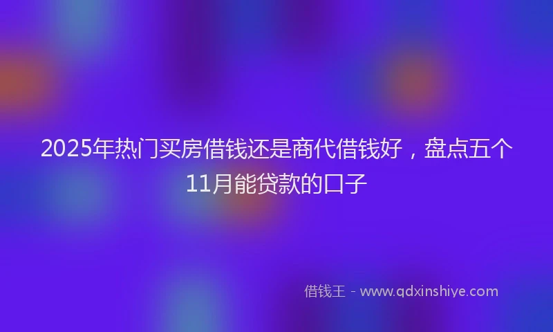 2025年热门买房借钱还是商代借钱好，盘点五个11月能贷款的口子