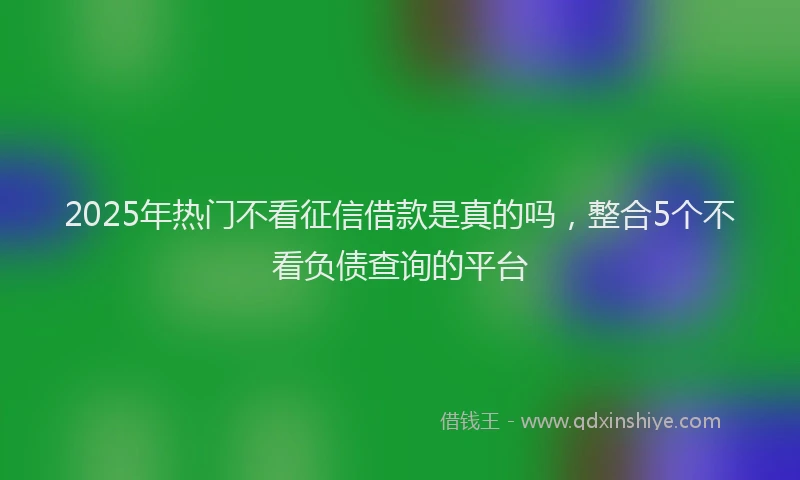 2025年热门不看征信借款是真的吗，整合5个不看负债查询的平台