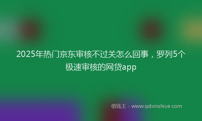 2025年热门京东审核不过关怎么回事，罗列5个极速审核的网贷app