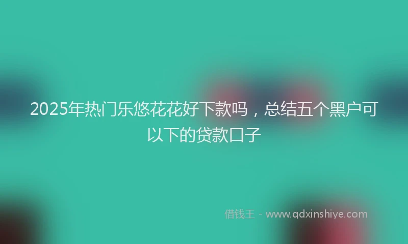 2025年热门乐悠花花好下款吗，总结五个黑户可以下的贷款口子