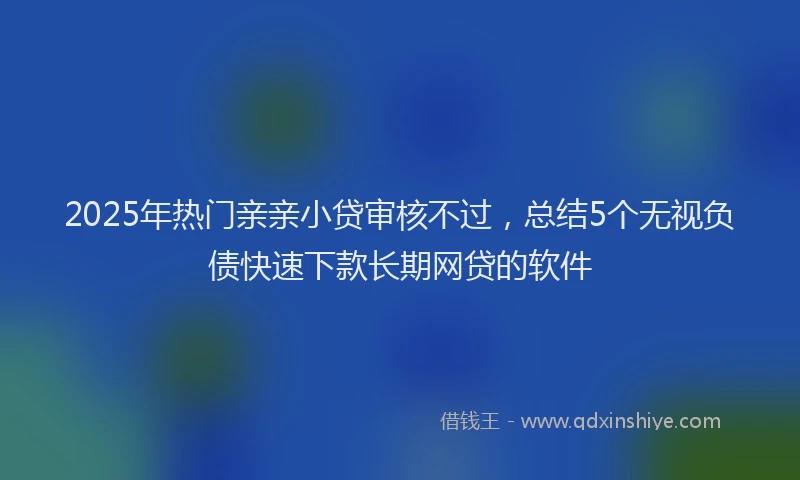 2025年热门亲亲小贷审核不过，总结5个无视负债快速下款长期网贷的软件