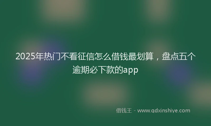 2025年热门不看征信怎么借钱最划算，盘点五个逾期必下款的app