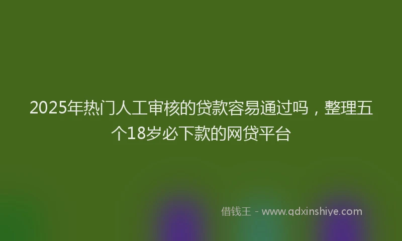 2025年热门人工审核的贷款容易通过吗，整理五个18岁必下款的网贷平台