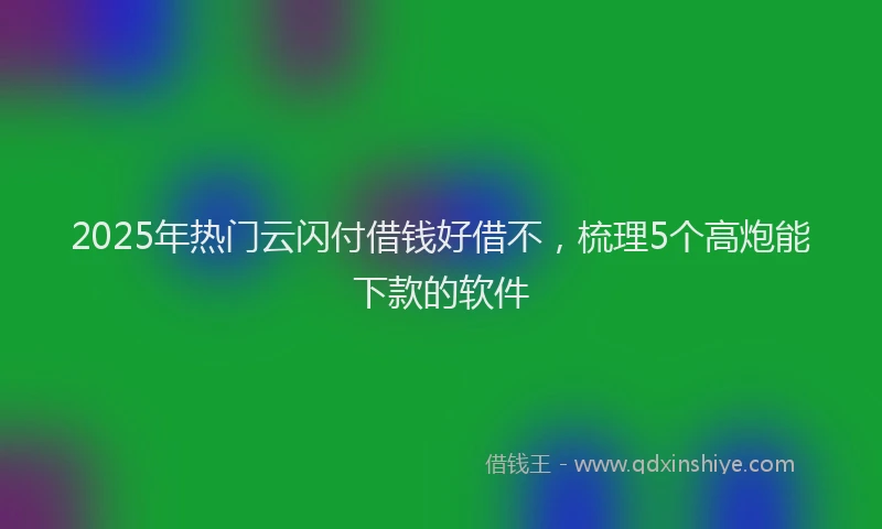 2025年热门云闪付借钱好借不，梳理5个高炮能下款的软件