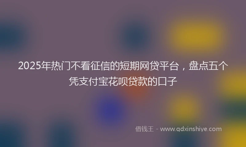 2025年热门不看征信的短期网贷平台，盘点五个凭支付宝花呗贷款的口子