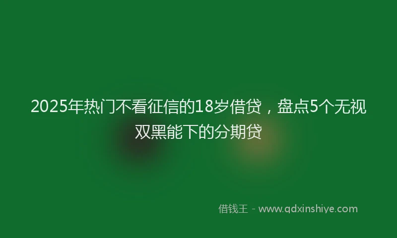 2025年热门不看征信的18岁借贷，盘点5个无视双黑能下的分期贷
