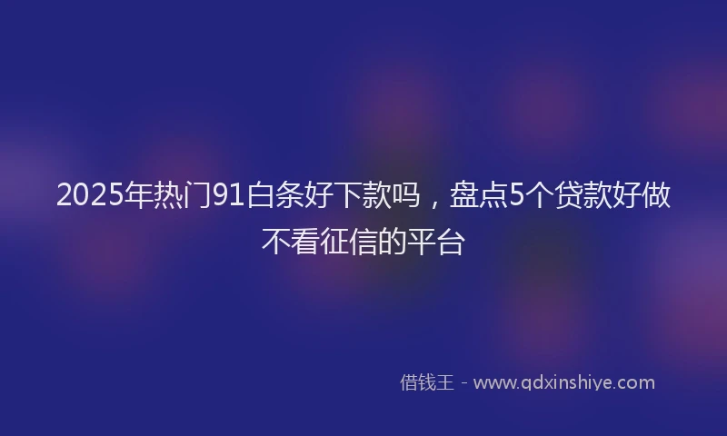 2025年热门91白条好下款吗，盘点5个贷款好做不看征信的平台