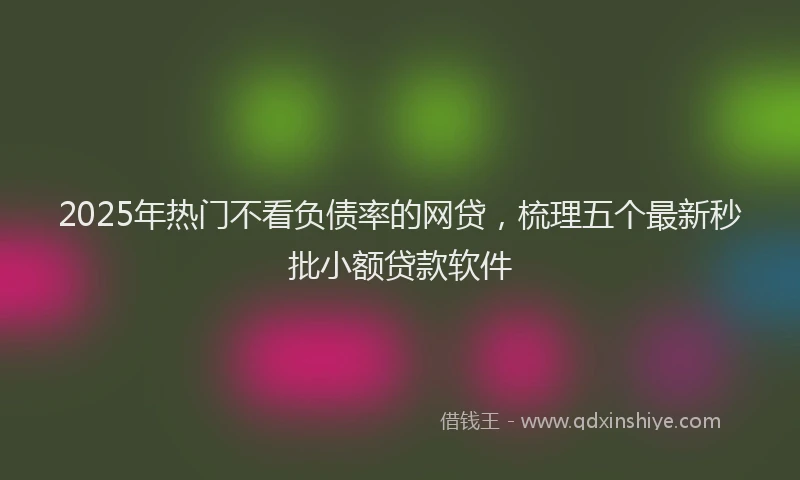 2025年热门不看负债率的网贷，梳理五个最新秒批小额贷款软件