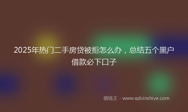 2025年热门二手房贷被拒怎么办，总结五个黑户借款必下口子