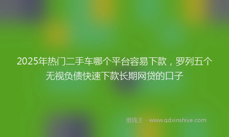 2025年热门二手车哪个平台容易下款，罗列五个无视负债快速下款长期网贷的口子