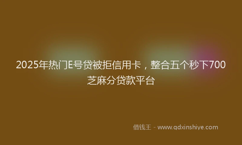 2025年热门E号贷被拒信用卡，整合五个秒下700芝麻分贷款平台