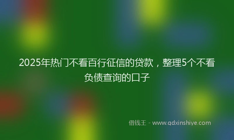 2025年热门不看百行征信的贷款，整理5个不看负债查询的口子