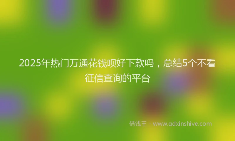 2025年热门万通花钱呗好下款吗，总结5个不看征信查询的平台