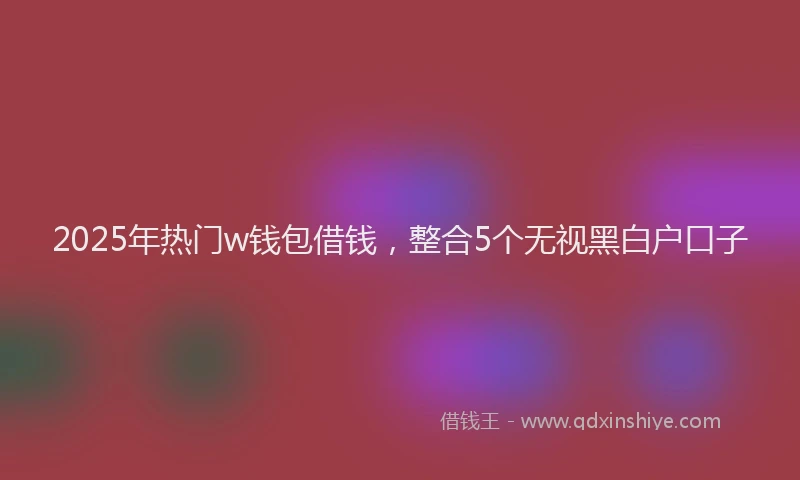 2025年热门w钱包借钱，整合5个无视黑白户口子