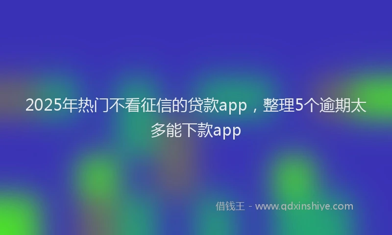 2025年热门不看征信的贷款app，整理5个逾期太多能下款app