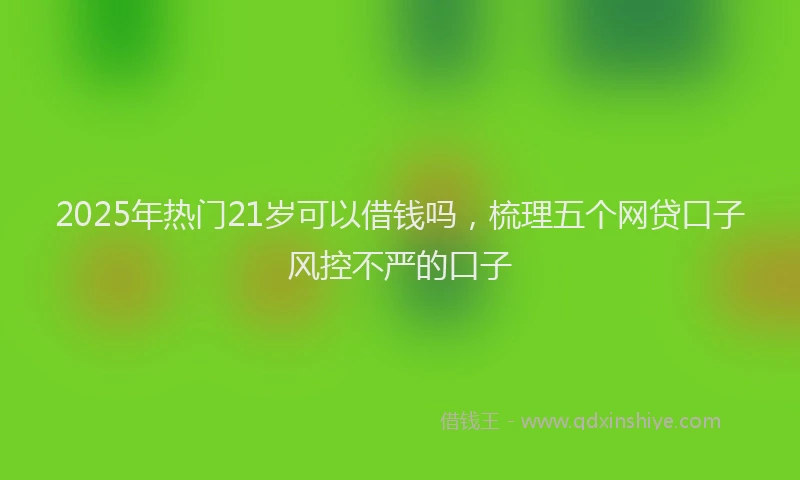 2025年热门21岁可以借钱吗，梳理五个网贷口子风控不严的口子