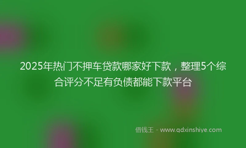 2025年热门不押车贷款哪家好下款，整理5个综合评分不足有负债都能下款平台