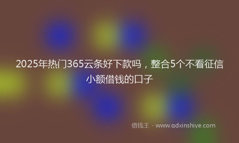 2025年热门365云条好下款吗，整合5个不看征信小额借钱的口子
