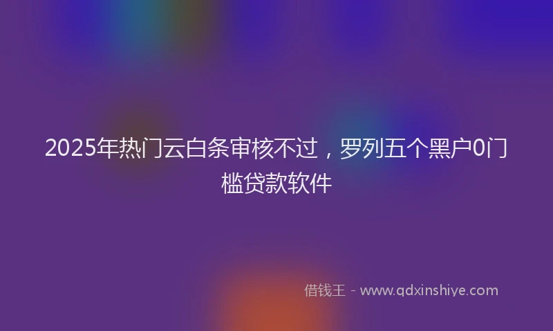 2025年热门云白条审核不过，罗列五个黑户0门槛贷款软件