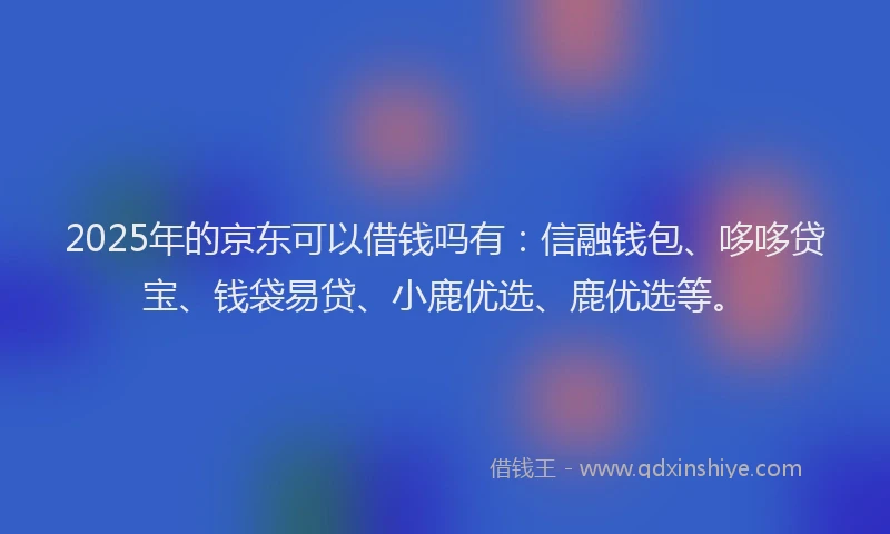 2025年的京东可以借钱吗有：信融钱包、哆哆贷宝、钱袋易贷、小鹿优选、鹿优选等。