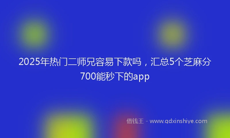 2025年热门二师兄容易下款吗，汇总5个芝麻分700能秒下的app