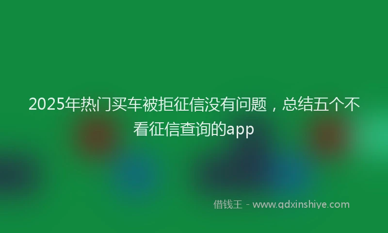 2025年热门买车被拒征信没有问题，总结五个不看征信查询的app