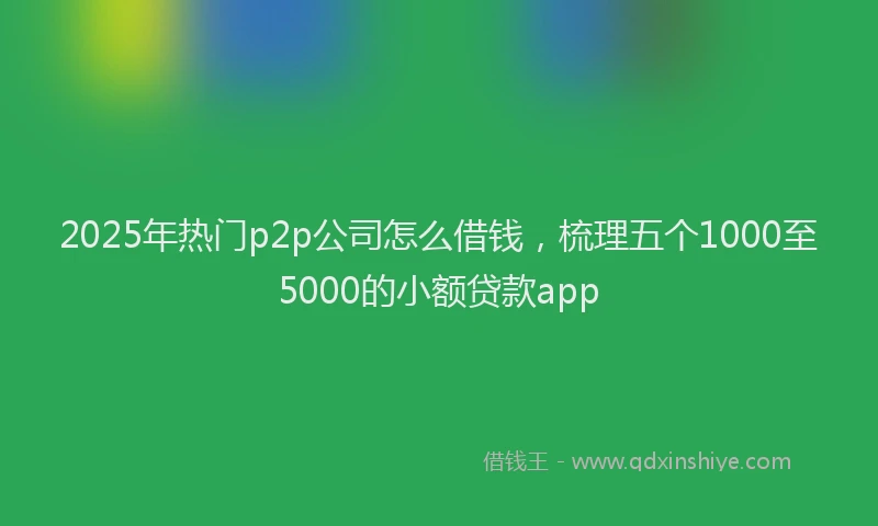 2025年热门p2p公司怎么借钱，梳理五个1000至5000的小额贷款app