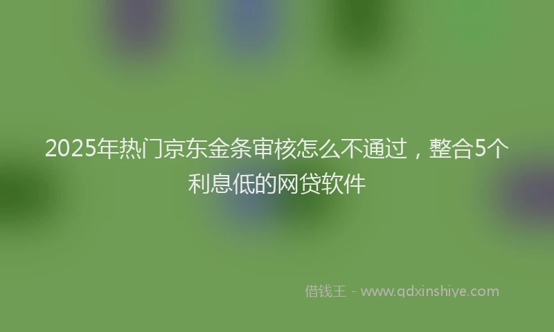 2025年热门京东金条审核怎么不通过，整合5个利息低的网贷软件