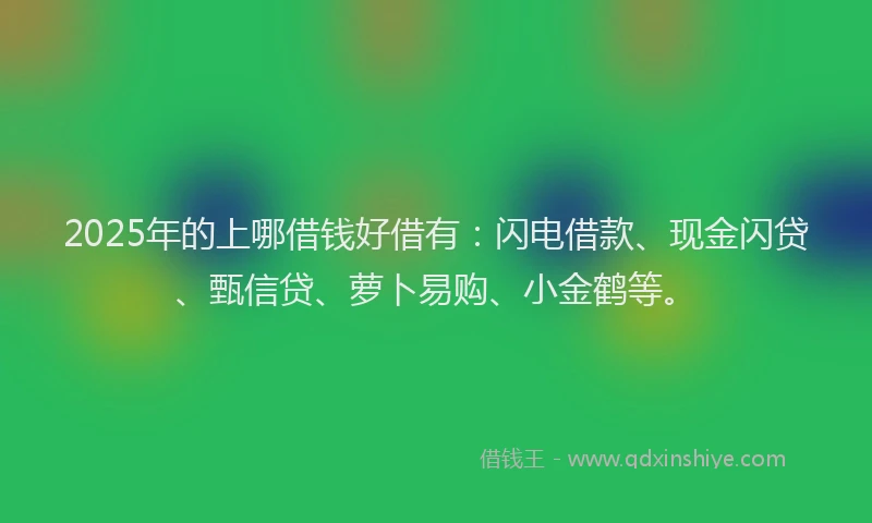 2025年的上哪借钱好借有：闪电借款、现金闪贷、甄信贷、萝卜易购、小金鹤等。