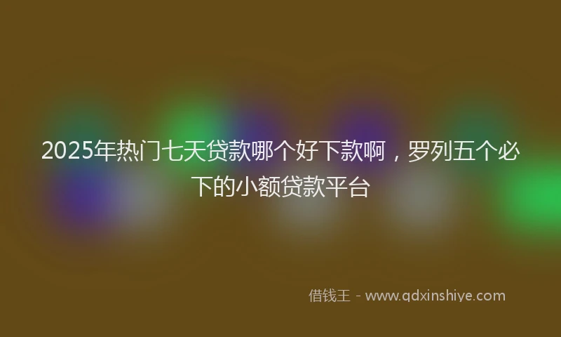2025年热门七天贷款哪个好下款啊，罗列五个必下的小额贷款平台