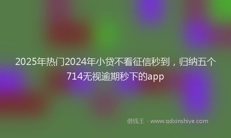 2025年热门2024年小贷不看征信秒到，归纳五个714无视逾期秒下的app