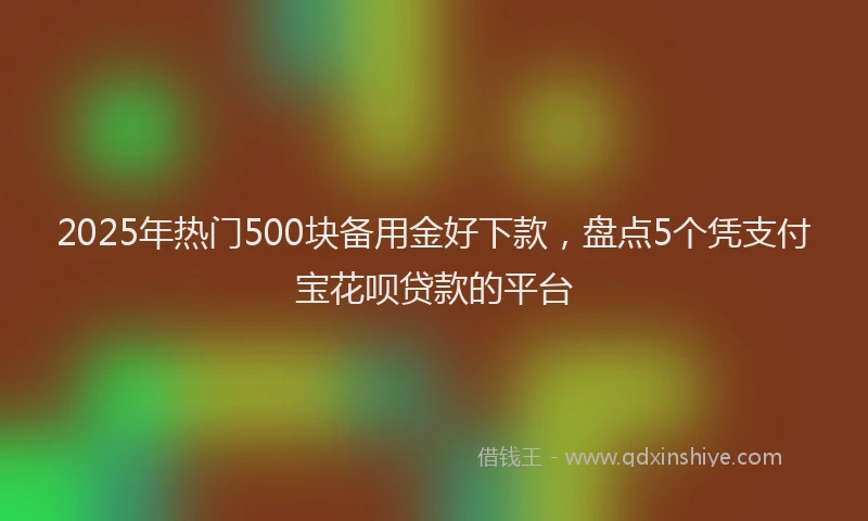 2025年热门500块备用金好下款，盘点5个凭支付宝花呗贷款的平台