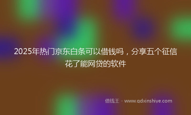 2025年热门京东白条可以借钱吗，分享五个征信花了能网贷的软件