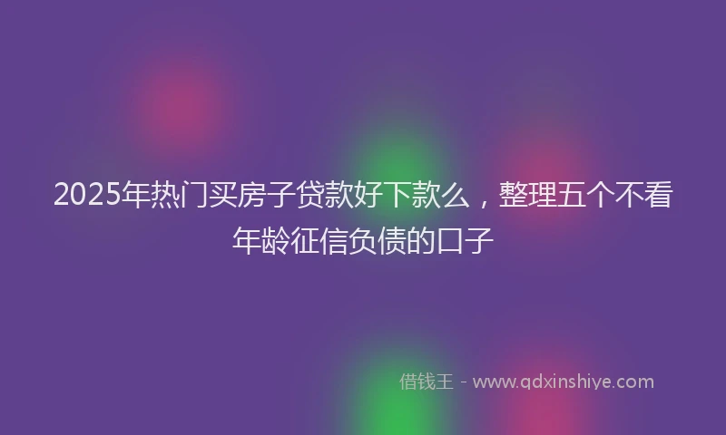 2025年热门买房子贷款好下款么，整理五个不看年龄征信负债的口子