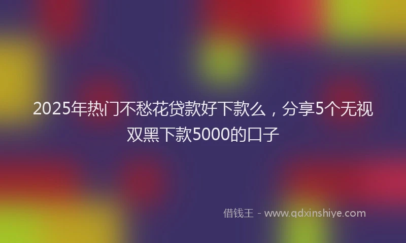 2025年热门不愁花贷款好下款么，分享5个无视双黑下款5000的口子