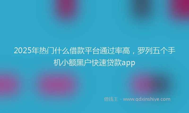 2025年热门什么借款平台通过率高，罗列五个手机小额黑户快速贷款app