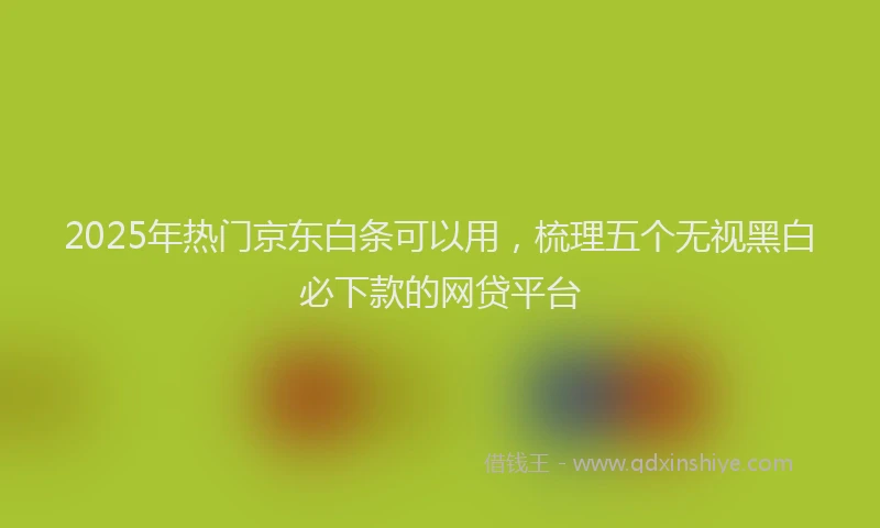 2025年热门京东白条可以用，梳理五个无视黑白必下款的网贷平台